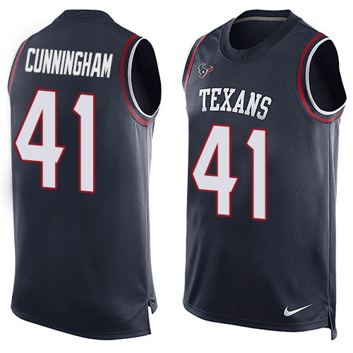 Nike Texans #41 Zach Cunningham Navy Blue Team Color Men's Stitched NFL Limited Tank Top Jersey - Click Image to Close